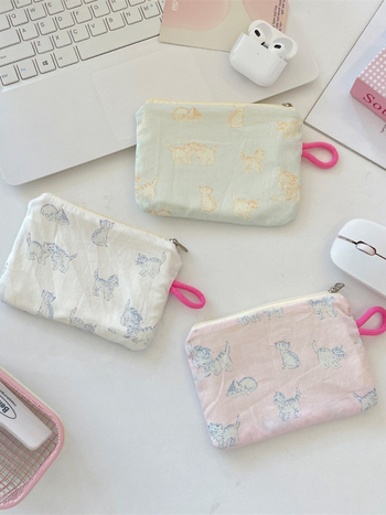 Novčanik i organizator dodataka sa svježim kariranim printom, poliester, podstava platno, ulični stil, za žene