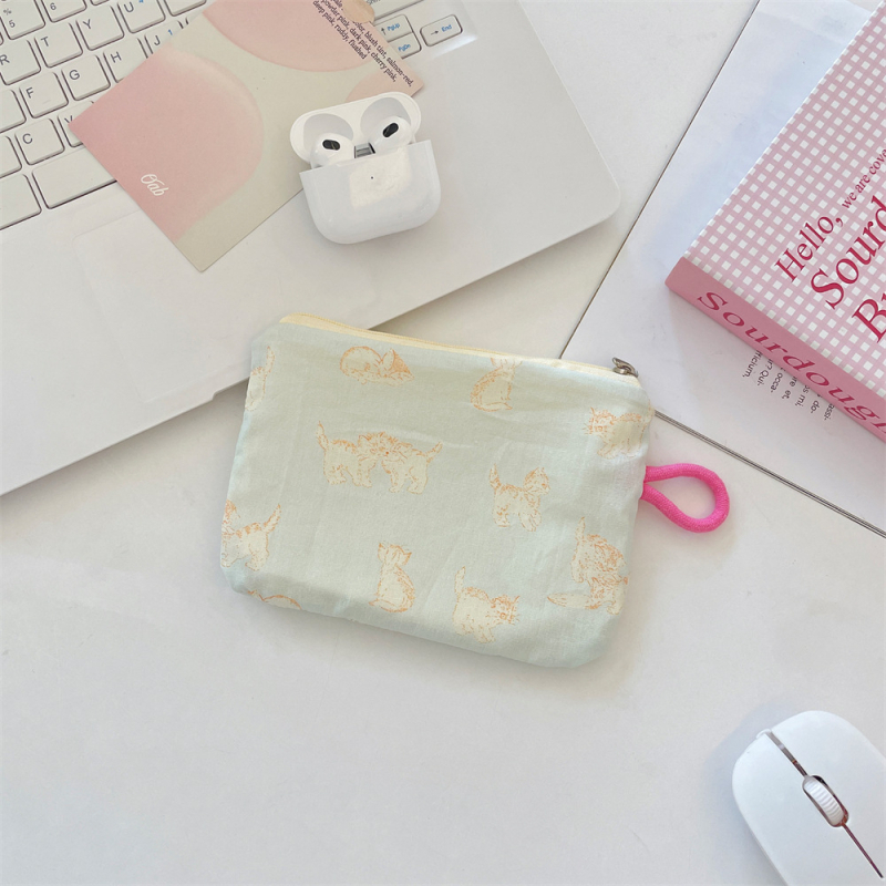 Novčanik i organizator dodataka sa svježim kariranim printom, poliester, podstava platno, ulični stil, za žene