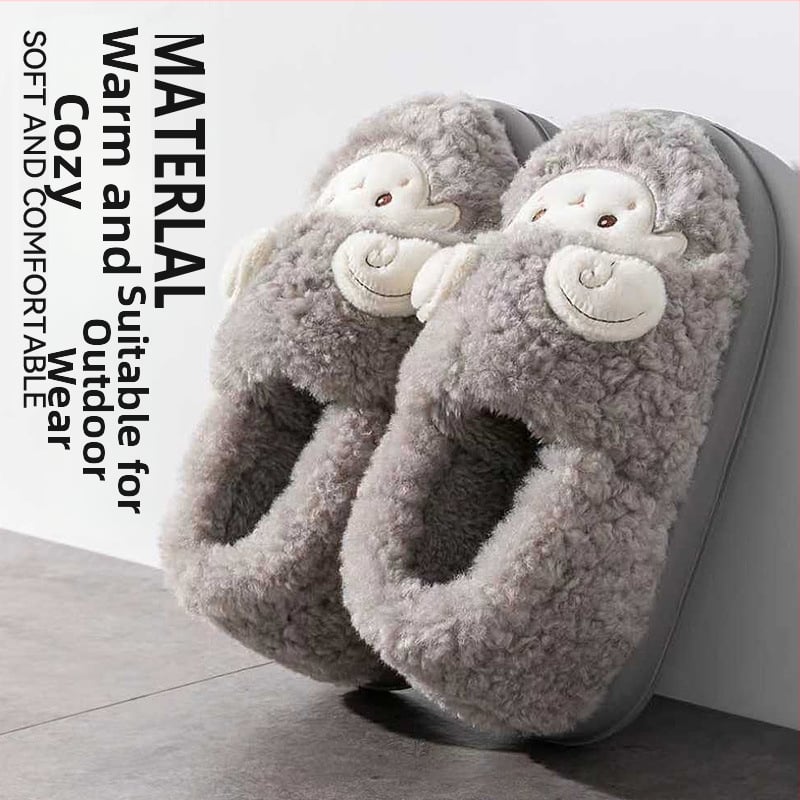 Унисекс зимни чехли с връх от замш, пухена подплата, EVA подметка, антихлъзгаща подметка, височина на тока около 3.5 cm