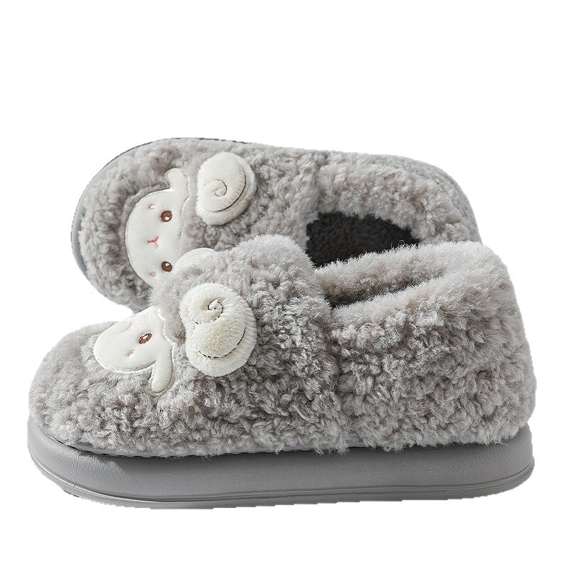 Унисекс зимни чехли с връх от замш, пухена подплата, EVA подметка, антихлъзгаща подметка, височина на тока около 3.5 cm