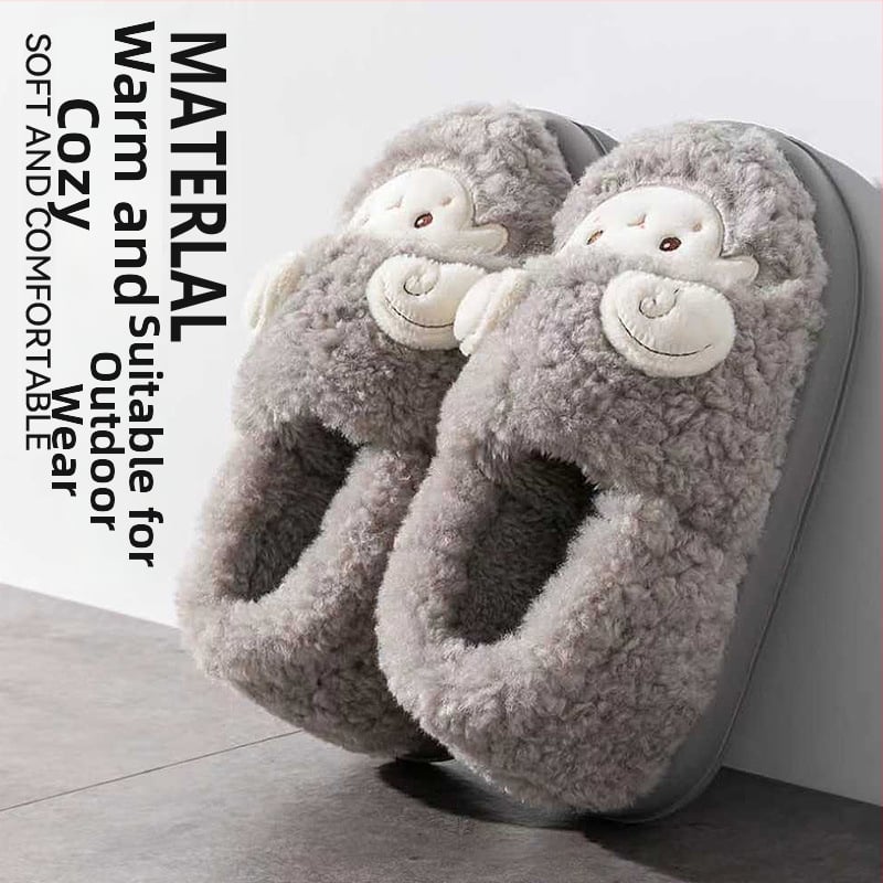 Унисекс зимни чехли с връх от замш, пухена подплата, EVA подметка, антихлъзгаща подметка, височина на тока около 3.5 cm