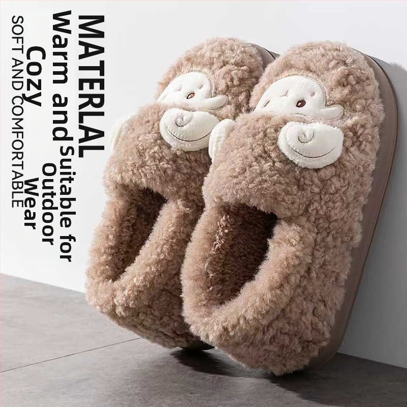 Унисекс зимни чехли с връх от замш, пухена подплата, EVA подметка, антихлъзгаща подметка, височина на тока около 3.5 cm