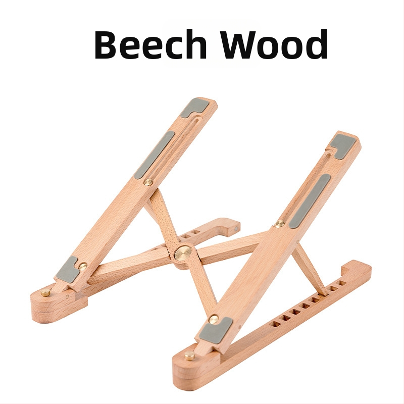 Stojan na notebook – drevený, skladateľný, model HH-0123, univerzálna kompatibilita