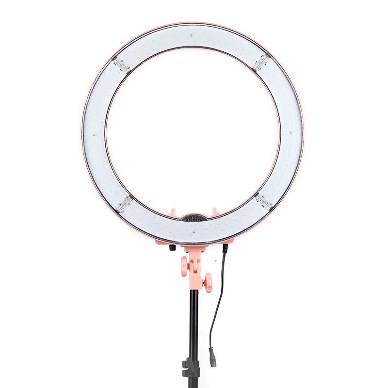 Prijenosna kružna svjetiljka za fotografiju – 240 LED, 5600K, 55W, 100–240V, podesiva svjetlina, domet do 4 m, model RL-18PDF