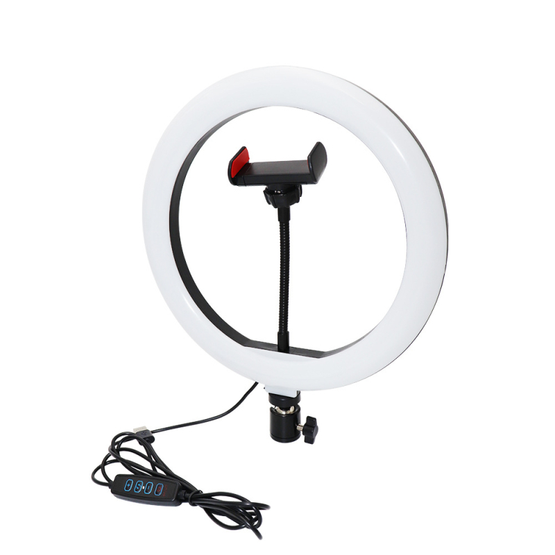 LED kružno svjetlo - prenosno osvjetljenje za selfie/ljepotu/fotografiju - 5V, 16–32W, temperatura boje 3500–6500K, regulacija svjetline