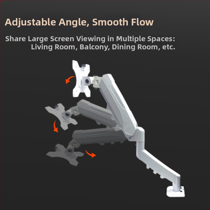 Stojan na monitor s pneumatickým ramenom, nastaviteľná výška a otočný mechanický ram, materiál: uhlíková oceľ + ABS + PA