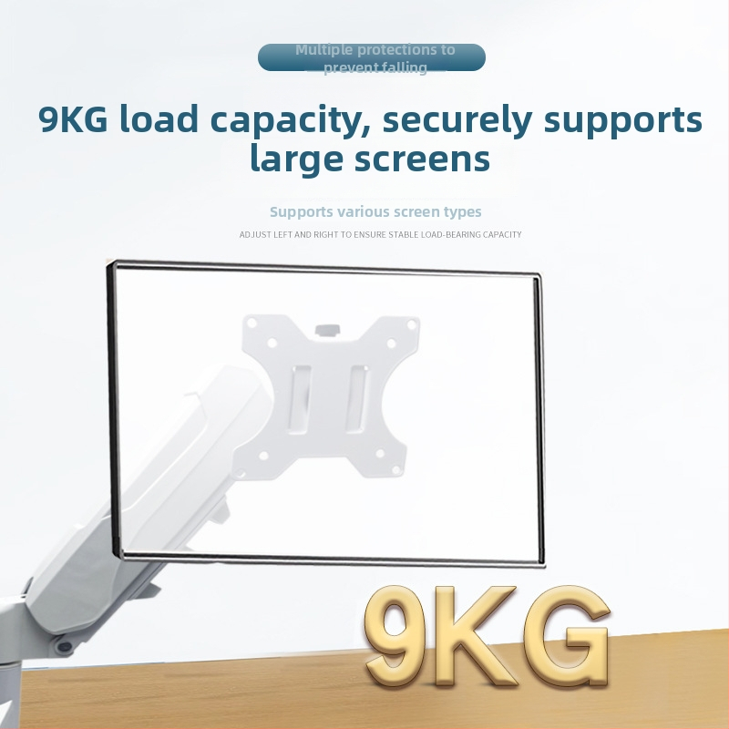 Stojan na monitor s pneumatickým ramenom, nastaviteľná výška a otočný mechanický ram, materiál: uhlíková oceľ + ABS + PA