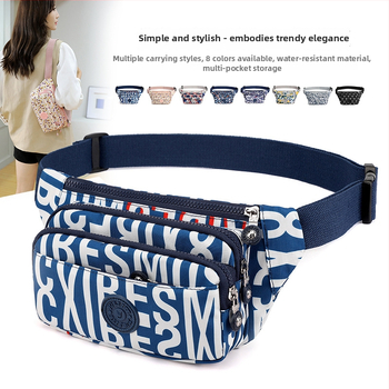 Dámska nylonová taška cez rameno v mestskom minimalistickom štýle, zapínanie na zips, vnútorné vrecká: zipsové vrecko, vrecko na telefón, vrecko na ID, malé zipsovacie vrecko, polyesterová podšívka