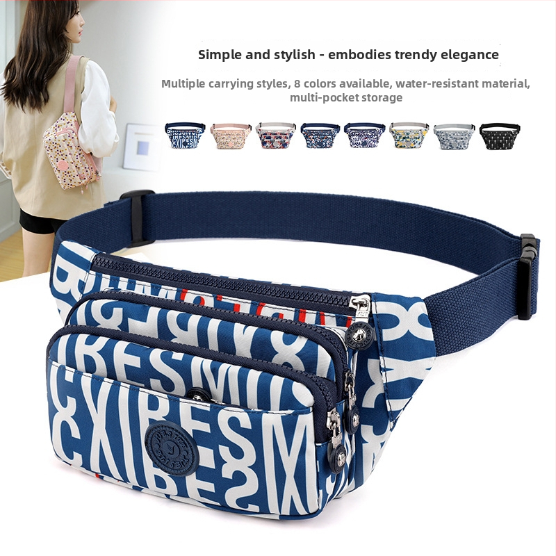 Dámska nylonová taška cez rameno v mestskom minimalistickom štýle, zapínanie na zips, vnútorné vrecká: zipsové vrecko, vrecko na telefón, vrecko na ID, malé zipsovacie vrecko, polyesterová podšívka