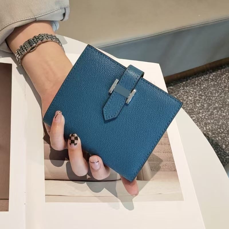 Портфейл за карти от естествена кожа с текстура на дланта, дишащ, изключително лек и разширяем