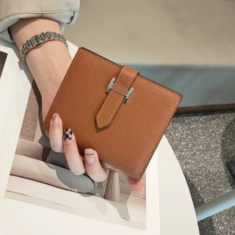 Портфейл за карти от естествена кожа с текстура на дланта, дишащ, изключително лек и разширяем