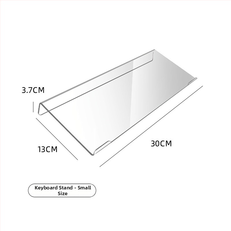 Stojan na klávesnicu na stole – akrylový, 1-podlažný, pohyblivý, bez montáže, priehľadný držiak, pre štúdium alebo kanceláriu