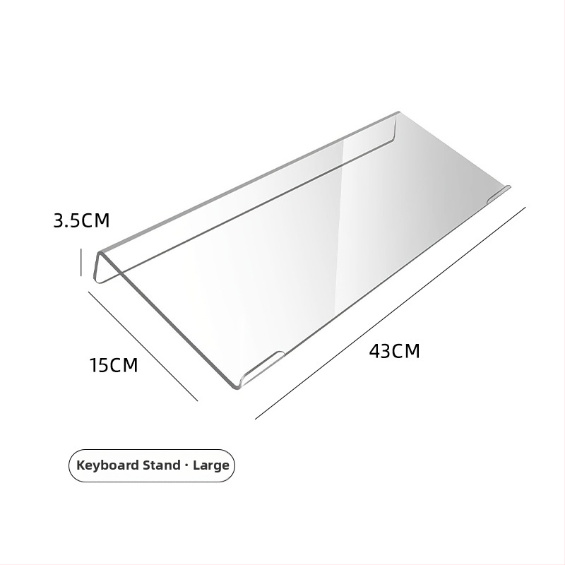 Stojan na klávesnicu na stole – akrylový, 1-podlažný, pohyblivý, bez montáže, priehľadný držiak, pre štúdium alebo kanceláriu