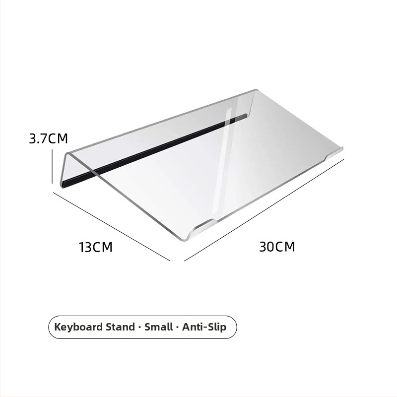 Stojan na klávesnicu na stole – akrylový, 1-podlažný, pohyblivý, bez montáže, priehľadný držiak, pre štúdium alebo kanceláriu