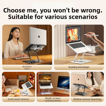 Podstavec pre notebook LS29, otočný o 360°, vstavaný chladiaci ventilátor, plne kovová konštrukcia, hmotnosť 1,2 kg