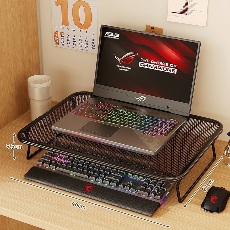 Suport pentru laptop, din fier, tip rotativ, bază de răcire, suport de înălțare pentru birou acasă