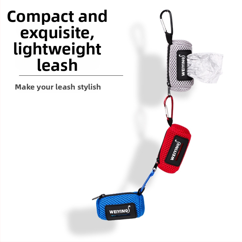 Dispenzér tašiek na výkaly psov s kontinuálnou rolou, ľahko prenosný, na vonkajšie použitie s hákom