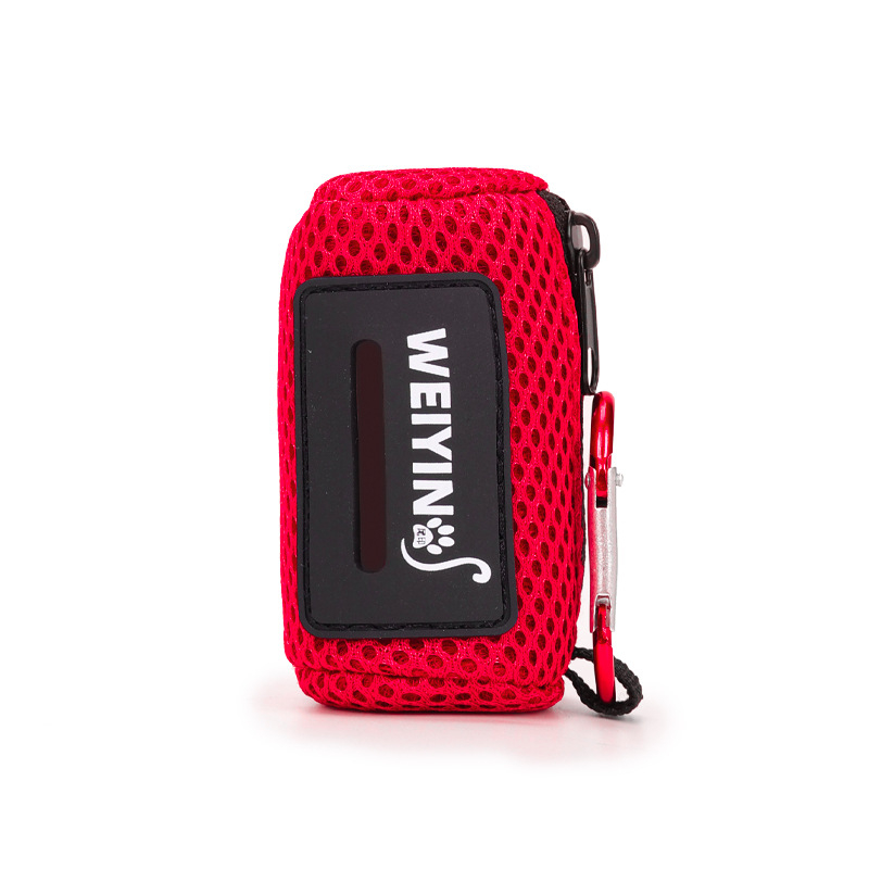 Dispenzér tašiek na výkaly psov s kontinuálnou rolou, ľahko prenosný, na vonkajšie použitie s hákom