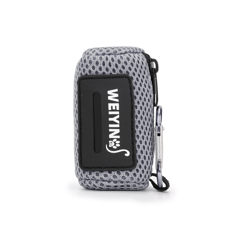 Dispenzér tašiek na výkaly psov s kontinuálnou rolou, ľahko prenosný, na vonkajšie použitie s hákom