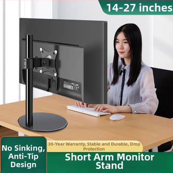 Monitora statīvs darbam ar 360° rotāciju, bez urbšanas stiprinājuma, galda pacēlājs