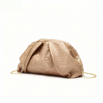 Clutch de seară în formă de dumpling, material PU cu căptușeală PU, interior laminat cu fermoar, stil pe un umăr, lansare toamnă 2025