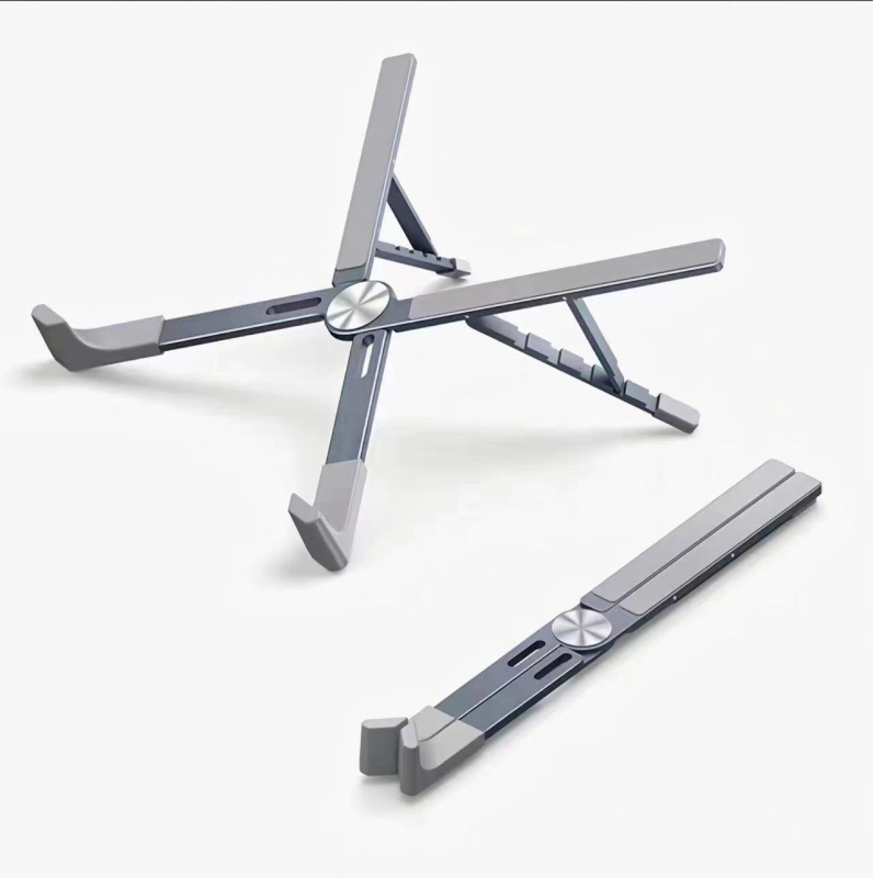 Stalak za prijenosno računalo od aluminijske legure, X-oblik, dizajn za podizanje, prenosiv, 281 g, kompatibilan s 17,3-inčnim prijenosnicima