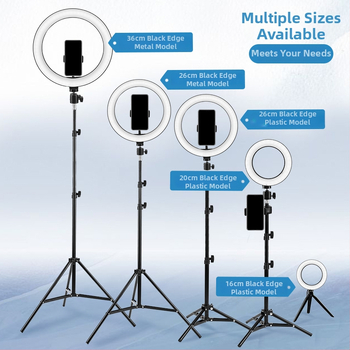 Kruhové LED svetlo pre telefón pre selfie a živé vysielanie – 5V, 5W, 3000–6500K, s reguláciou jasu