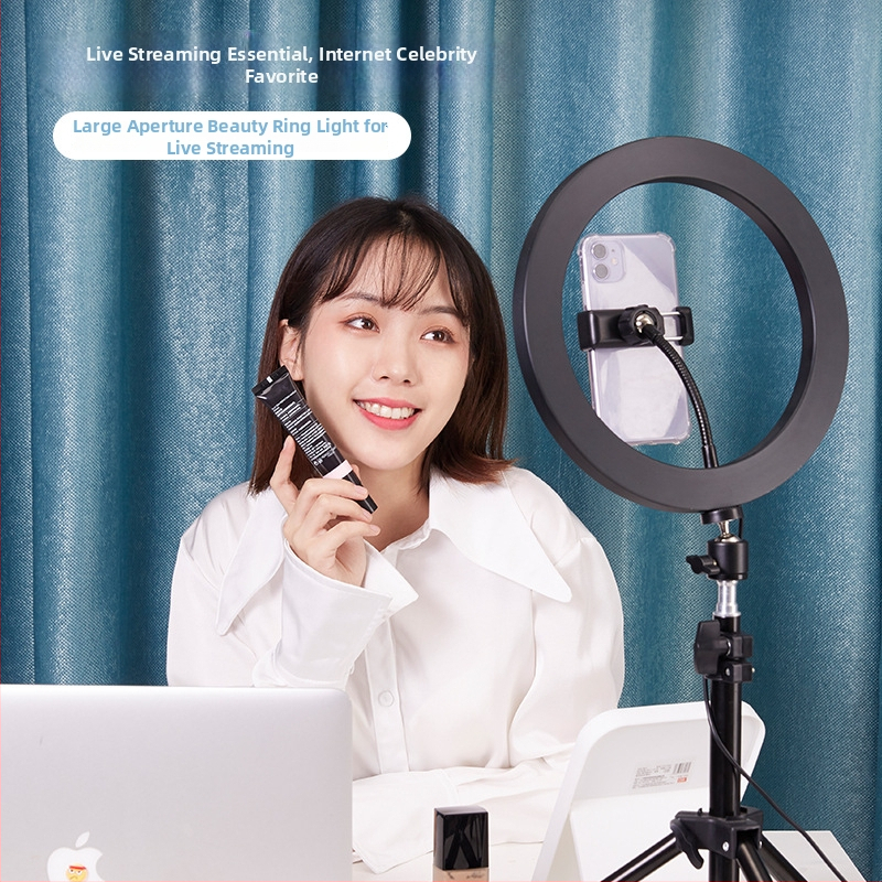 Kruhové LED svetlo pre telefón pre selfie a živé vysielanie – 5V, 5W, 3000–6500K, s reguláciou jasu