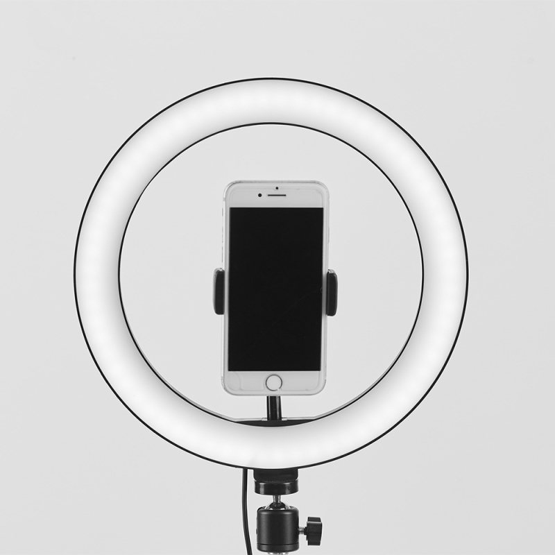 Kruhové LED svetlo pre telefón pre selfie a živé vysielanie – 5V, 5W, 3000–6500K, s reguláciou jasu
