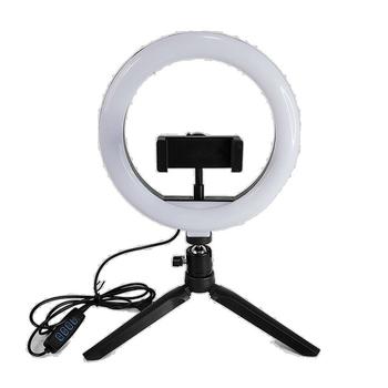 LED stolná kruhová svetlá na živé vysielanie s funkciou krásy, obsahuje držiak na telefón a gimbal, nastaviteľná jas