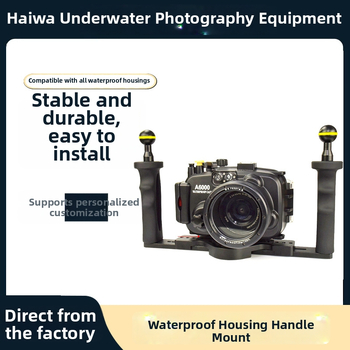 TS-7 alumīnija sakausējuma dubultrokturis zemūdens fotogrāfijai GoPro/SLR ūdensdrošajiem korpusiem, maksimālā slodze 10 kg