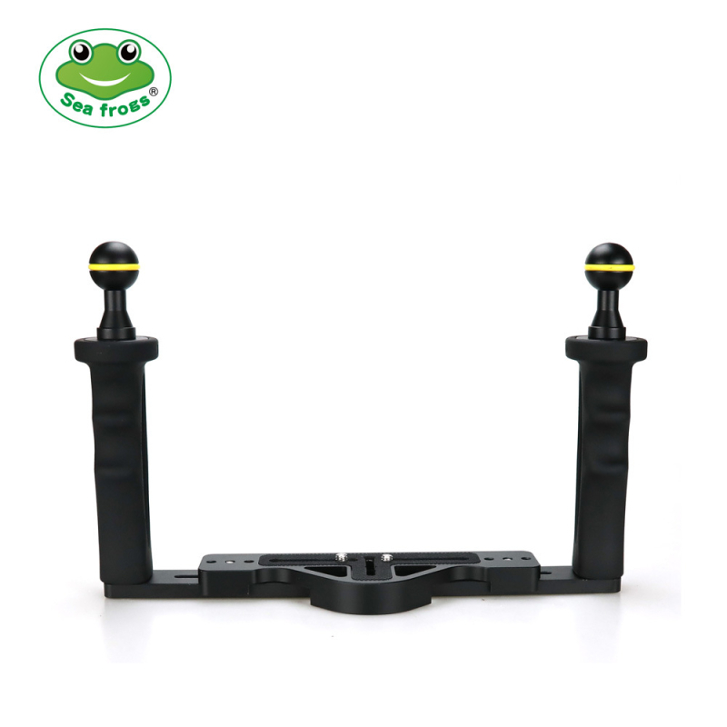 TS-7 alumīnija sakausējuma dubultrokturis zemūdens fotogrāfijai GoPro/SLR ūdensdrošajiem korpusiem, maksimālā slodze 10 kg