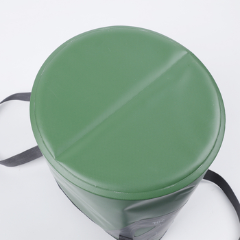 Vanjski sklopivi kanta za vodu s dvostrukim čvrstim dnom, 20 L, PVC mrežasta tkanina 500D, vodootporna, lagana za nošenje s džepom