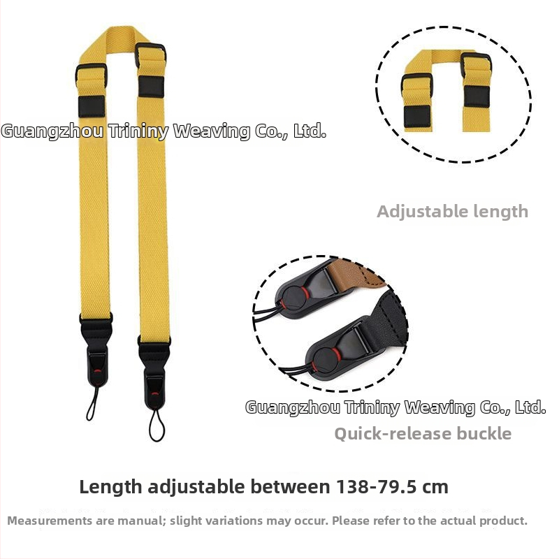 Kamerový popruh s rýchlym uvoľnením – Saiyi Quick-Release Strap; kompatibilný s GoPro, DSLR Canon/Nikon a Sony/Fujifilm/Sigma/Olympus bez zrkadlovky – Polyesterovo-bavlnený materiál, nosnosť 2–5 kg