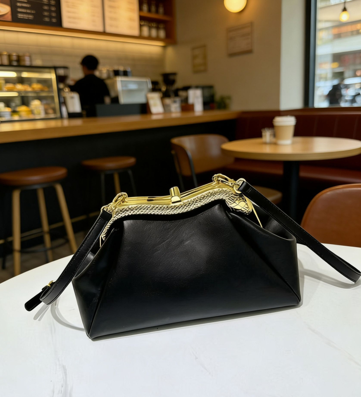 Ramenná crossbody kabelka s tvarom dumpling (Materiál: Super fiber; Zapínanie: Lock; Vnútro: Document bag)