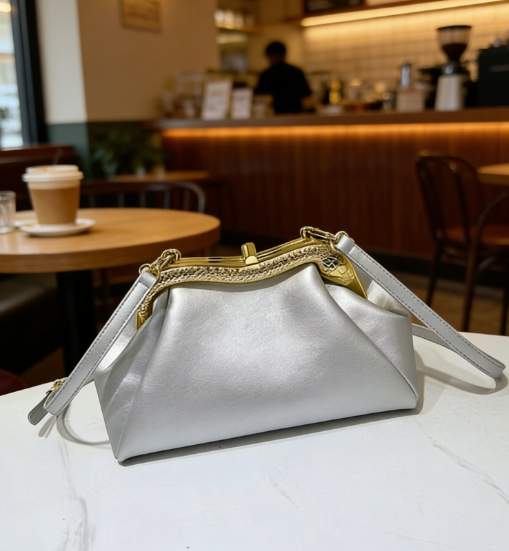 Ramenná crossbody kabelka s tvarom dumpling (Materiál: Super fiber; Zapínanie: Lock; Vnútro: Document bag)