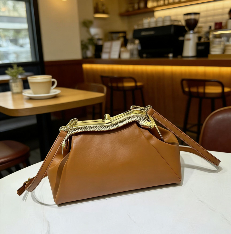 Ramenná crossbody kabelka s tvarom dumpling (Materiál: Super fiber; Zapínanie: Lock; Vnútro: Document bag)