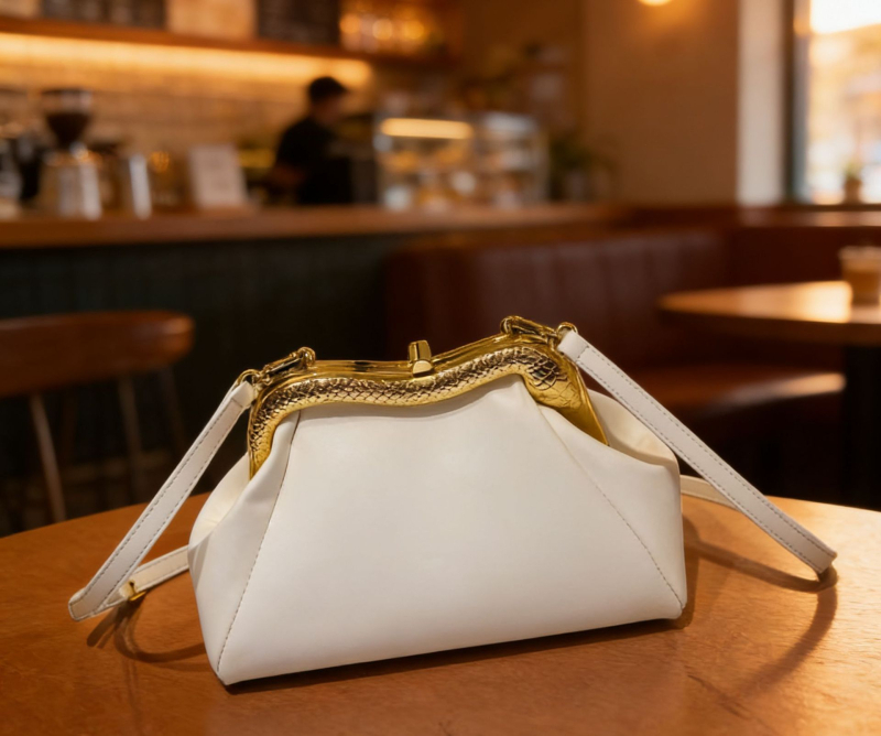 Ramenná crossbody kabelka s tvarom dumpling (Materiál: Super fiber; Zapínanie: Lock; Vnútro: Document bag)