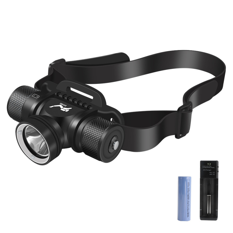 Многофункционален подводен челник с LED 10W, батерии 18650/21700, водоустойчив, обхват 100–200 м, ръчно захранване