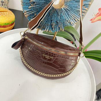 PU mestská cezramenná taška na pás s vreckom na zips a polyesterovou podšívkou, jar 2025