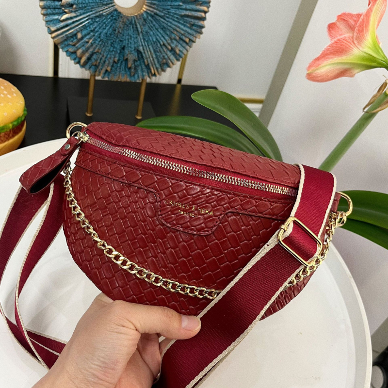 PU mestská cezramenná taška na pás s vreckom na zips a polyesterovou podšívkou, jar 2025