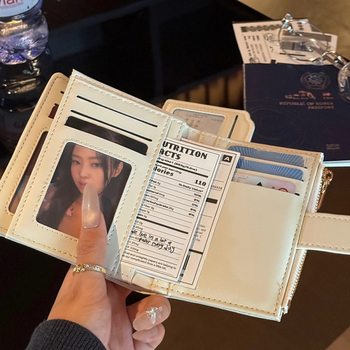 PU kožený peňaženka na karty s skladacím držiakom – vodotesná, ultra ľahká, polyesterová podšívka, leto 2025