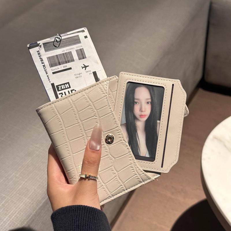 PU kožený peňaženka na karty s skladacím držiakom – vodotesná, ultra ľahká, polyesterová podšívka, leto 2025