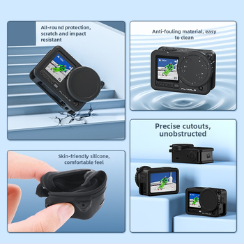 Flymile husă silicon pentru DJI Osmo Action 6, protecție a obiectivului și carcasă anti-cădere