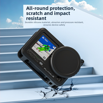 Flymile husă silicon pentru DJI Osmo Action 6, protecție a obiectivului și carcasă anti-cădere