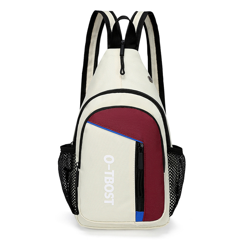 Unisex torba na prsa se zatvaračem na zip, Oxford platno, polyester podstava, unutarnji džepovi (zip džep, džep za telefon, džep za ID, džep za kameru), Leopard