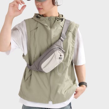 Vászon anyagú válltáska, szabadidős utazási stílus, 2025 nyár, cipzáras zárás, laminált belső zseb