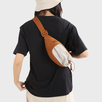 Vászon anyagú válltáska, szabadidős utazási stílus, 2025 nyár, cipzáras zárás, laminált belső zseb