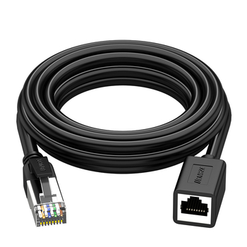 Cat7 hálózati hosszabbító kábel RJ45 férfi–női könyök adapterrel; hosszok: 0.5 m, 1 m, 1.5 m, 2 m, 3 m