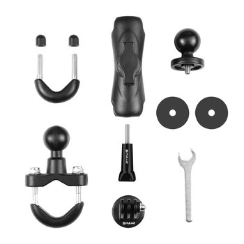 Монтаж за Insta360 X4 на ръкохватка за мотоциклет/велосипед — PU701B, метална конструкция, под 2 кг, тегло 0.307 кг